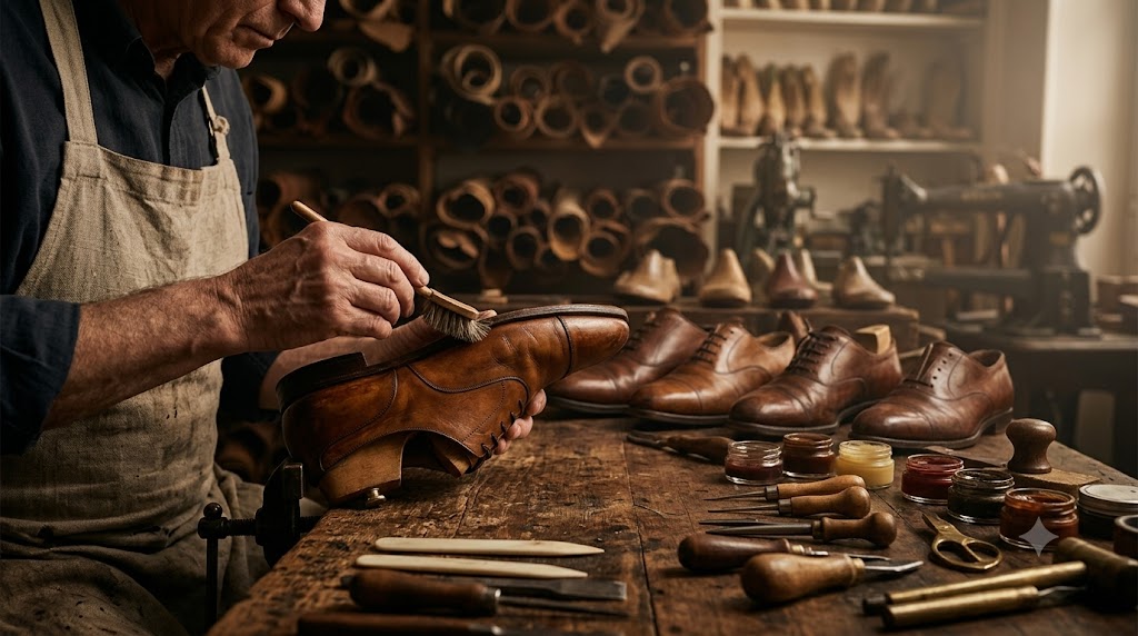 Atelier repair craftsmanship and leather patina